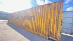 kasutatud uus 13,5 meetrine 13,5m 45HCPW high cube 45 jalane 45FT pikk kõrge merekonteiner kollast värvi